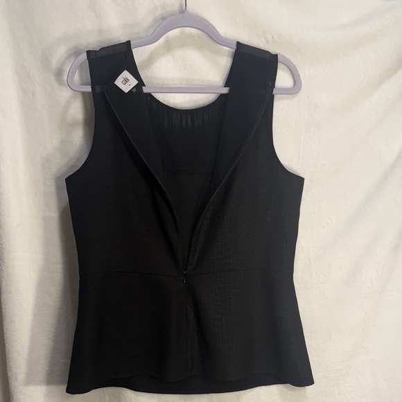 Cabi Women's Black Bustier Peplum Top With Zipper Back - Picture 3 of 4